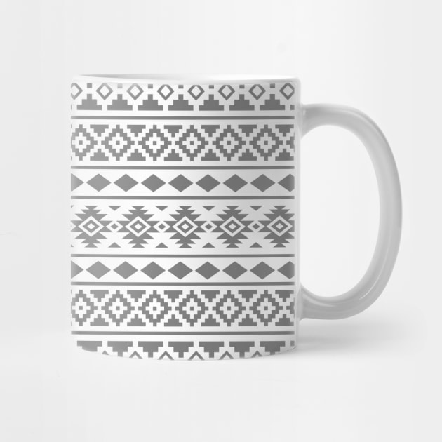 Aztec Essence Pattern II Gray on White by NataliePaskell